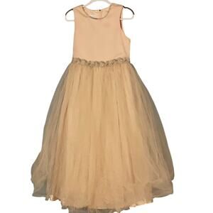 VTG Jessica McClintock Satin Tulle Dress, Embroidered, Flower Girl Dress, 10